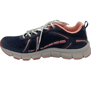 Ryka Mesh Lace-Up Walking Sneakers Hustle Navy/Pink US 7.5M